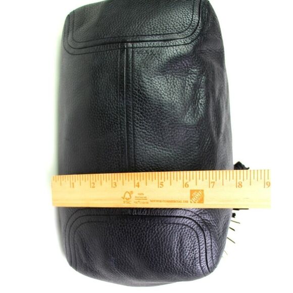 LARGE Michael Kors BLACK GENUINE LEATHER TASSEL SHOULDER BAG TOTE HANDBAG PURSE - Picture 12 of 15